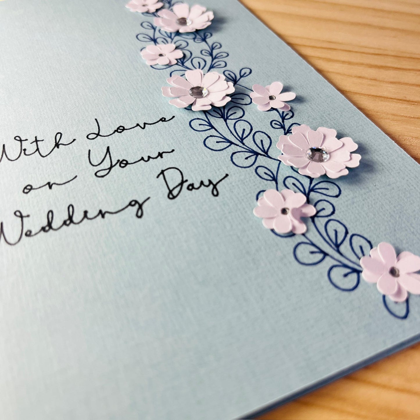 Handmade Floral Wedding Card