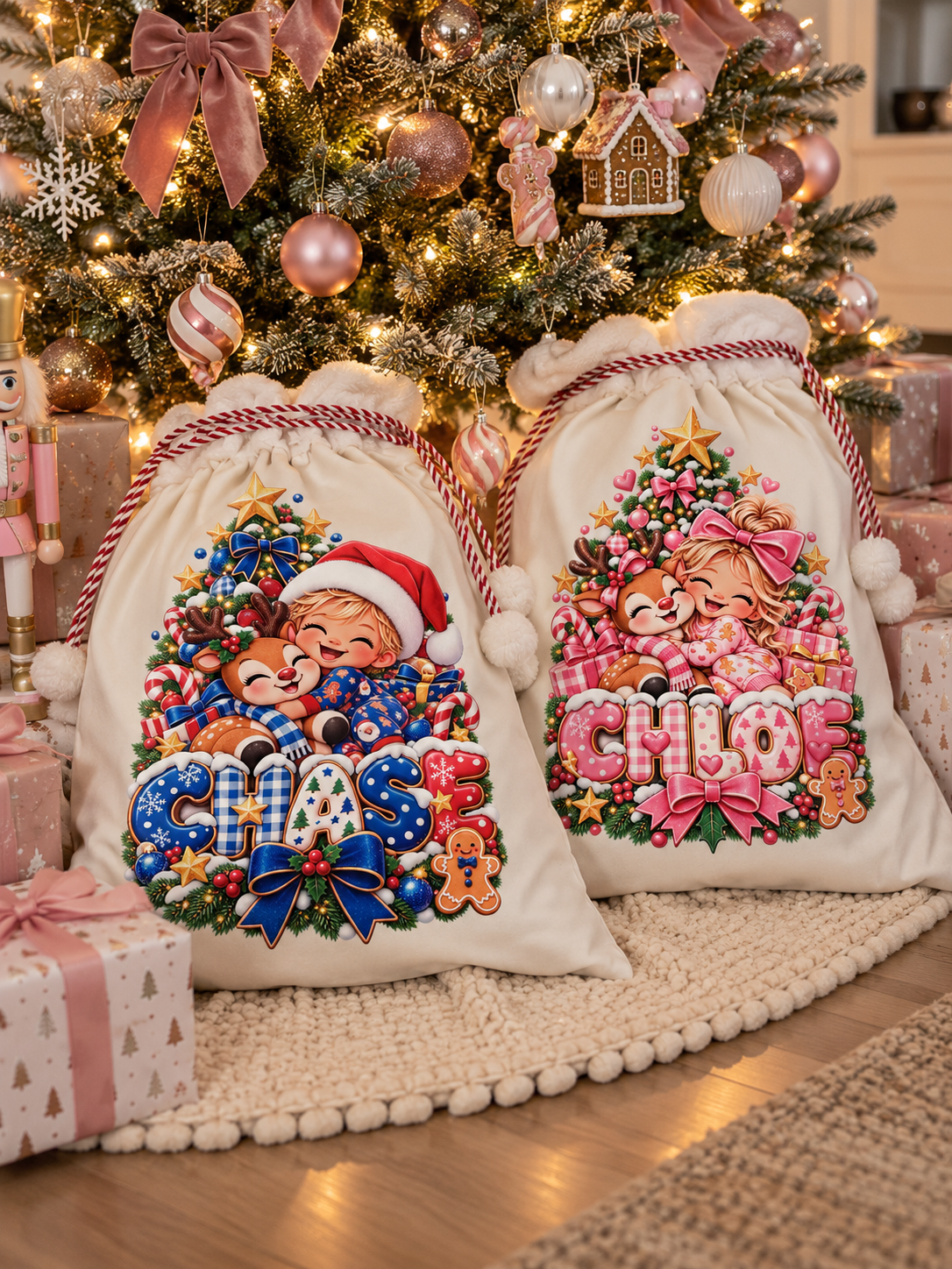 XL 50cm x 70cm Custom Printed Santa Sack – Create Your Own Design