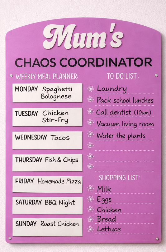 Mum’s Chaos Coordinator – Weekly Acrylic Planner