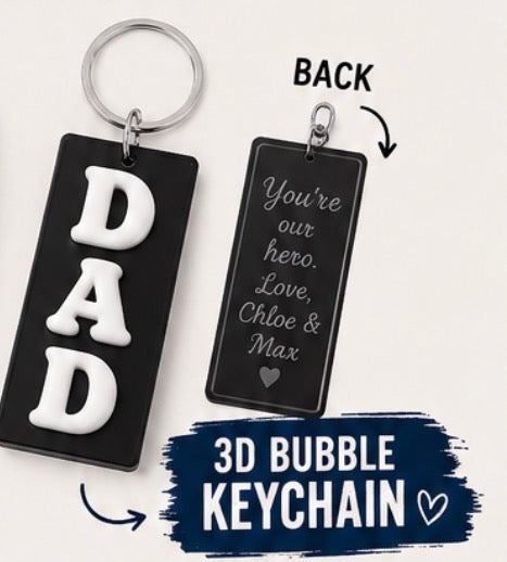 Acrylic 3D Bubble Letter Keychain