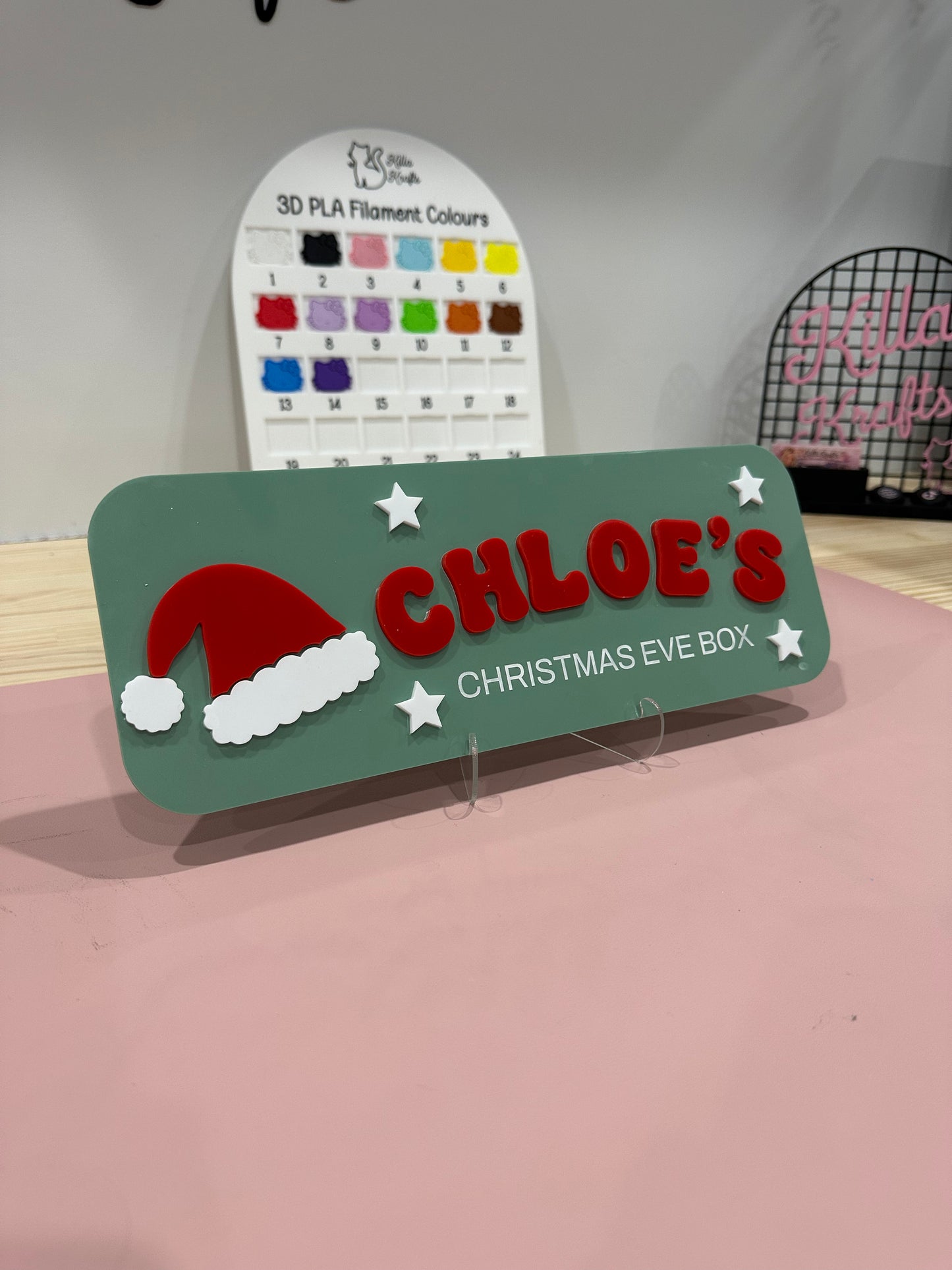 Large Personalised Christmas Eve Box with Acrylic Sign - PICK UP ONLY - WITH CRATE