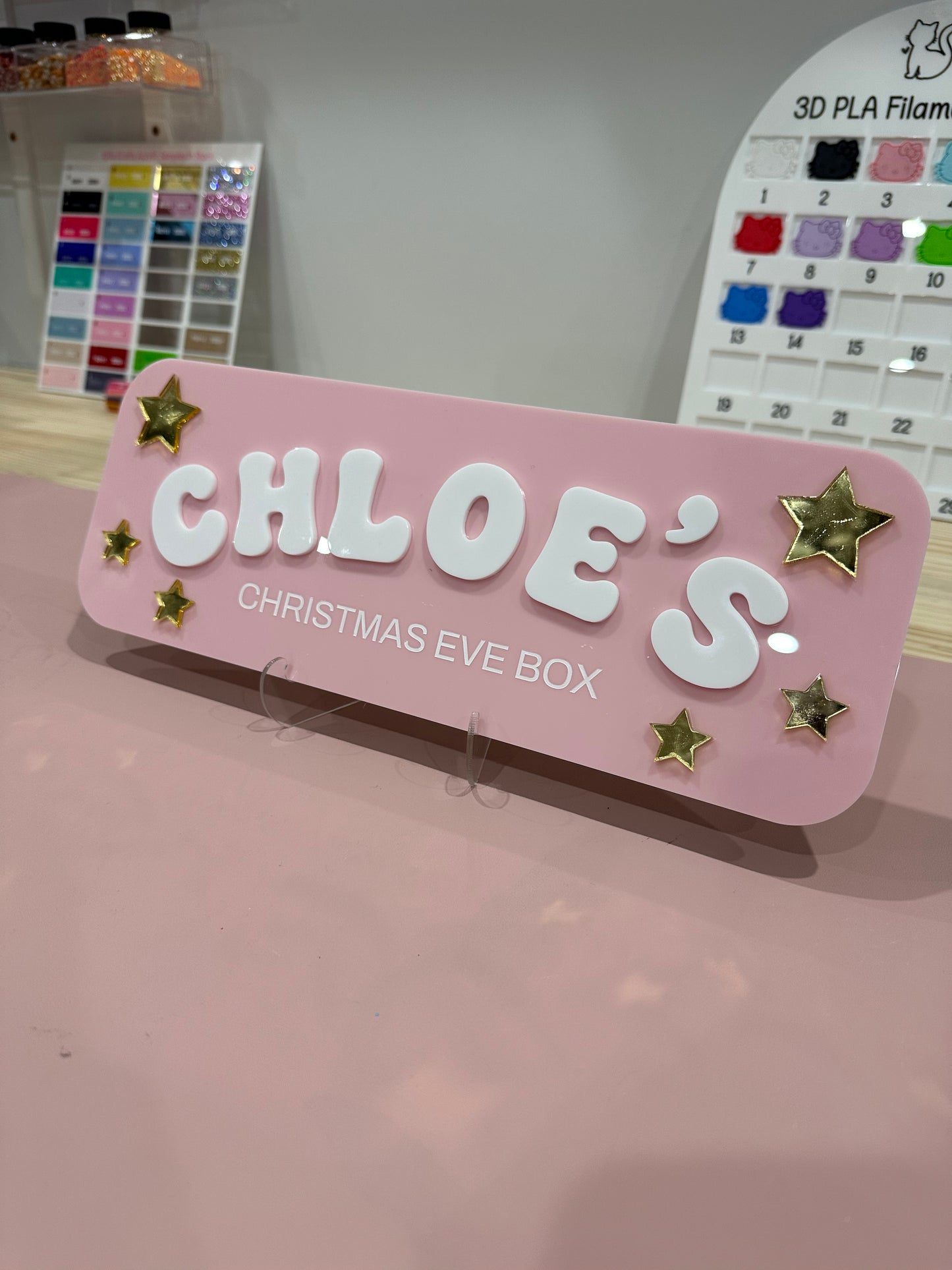Large Personalised Christmas Eve Box with Acrylic Sign - PICK UP ONLY - WITH CRATE
