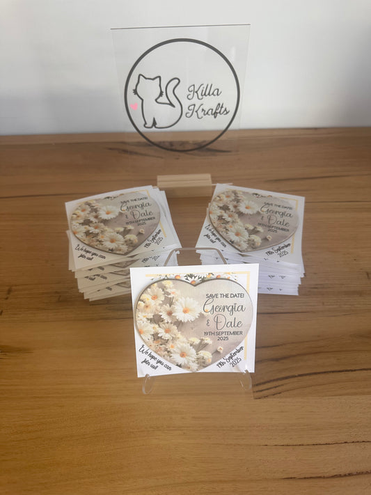 Save The Date Wedding Magnets - Pack of 5