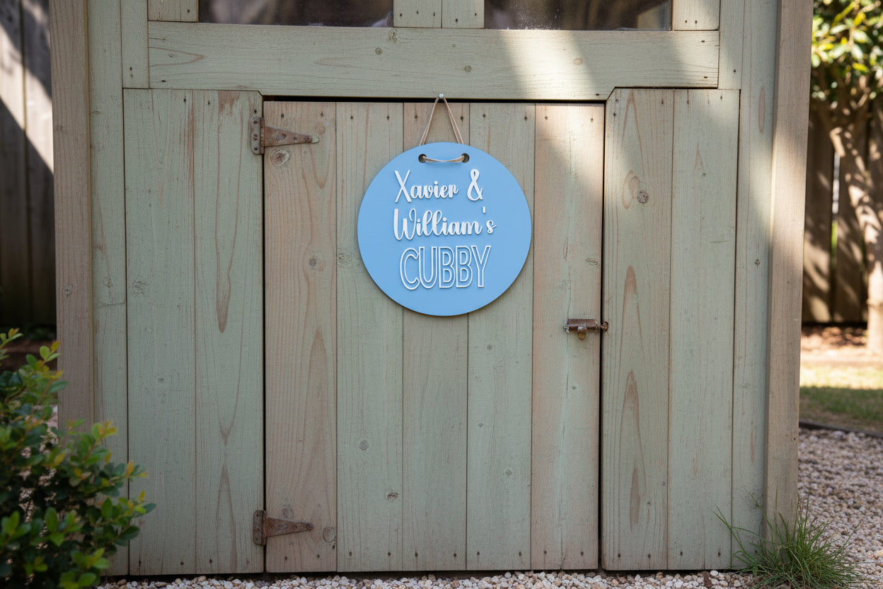 Medium Round Personalised Cubby House Sign