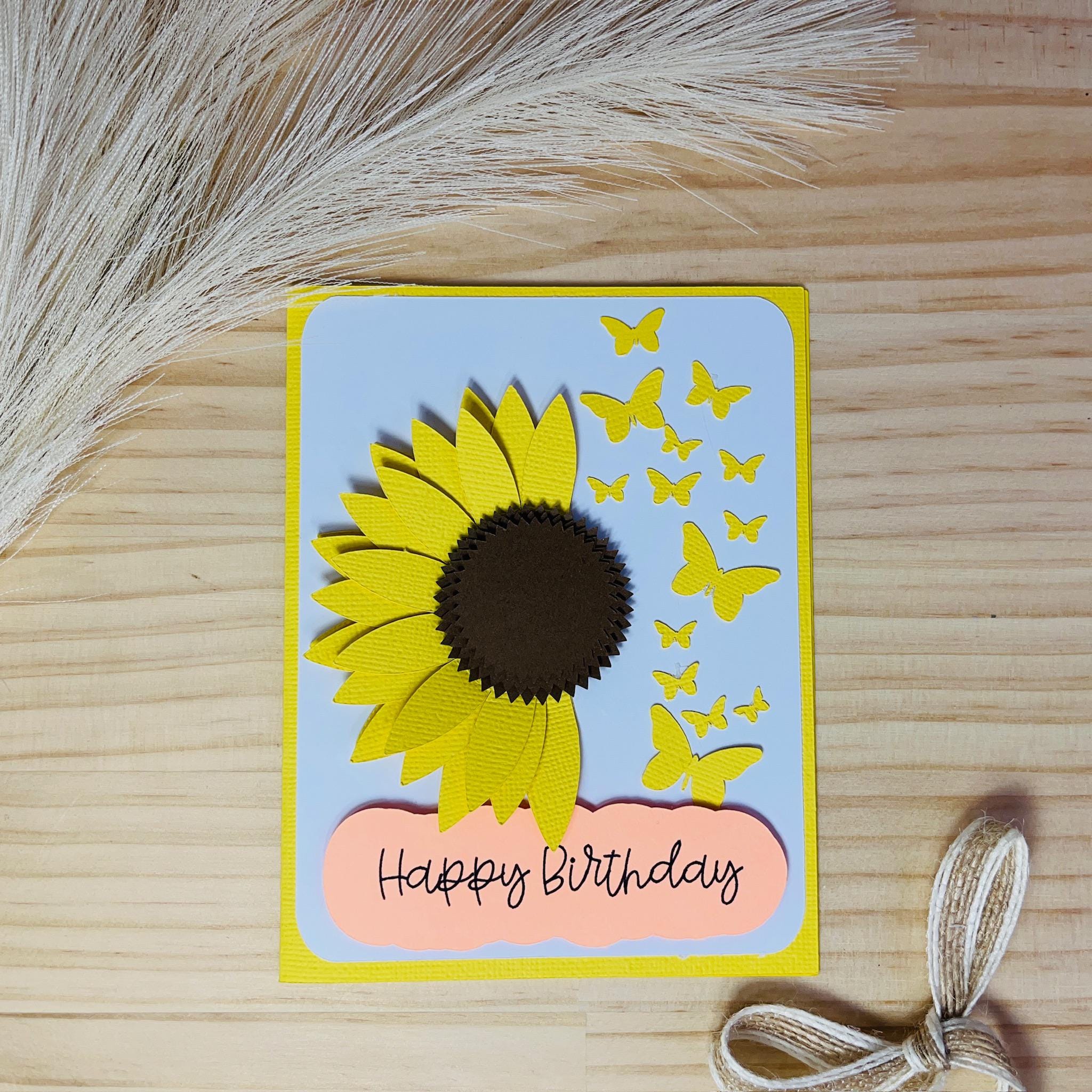 Handmade Sunflower Birthday Card