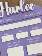 Personalised Acrylic First & Last Day Board
