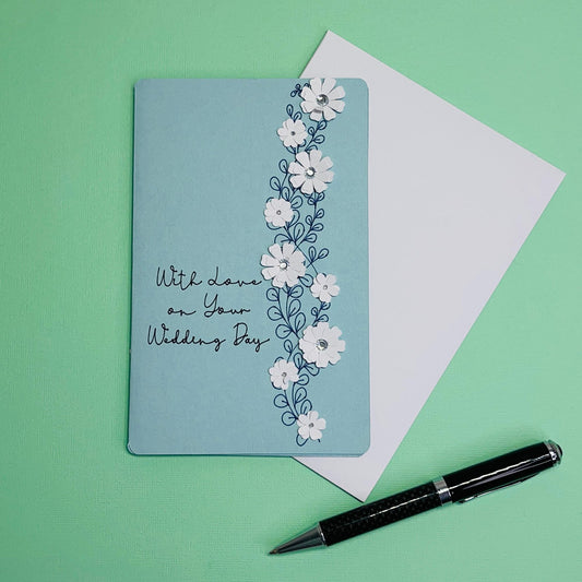 Handmade Floral Wedding Card