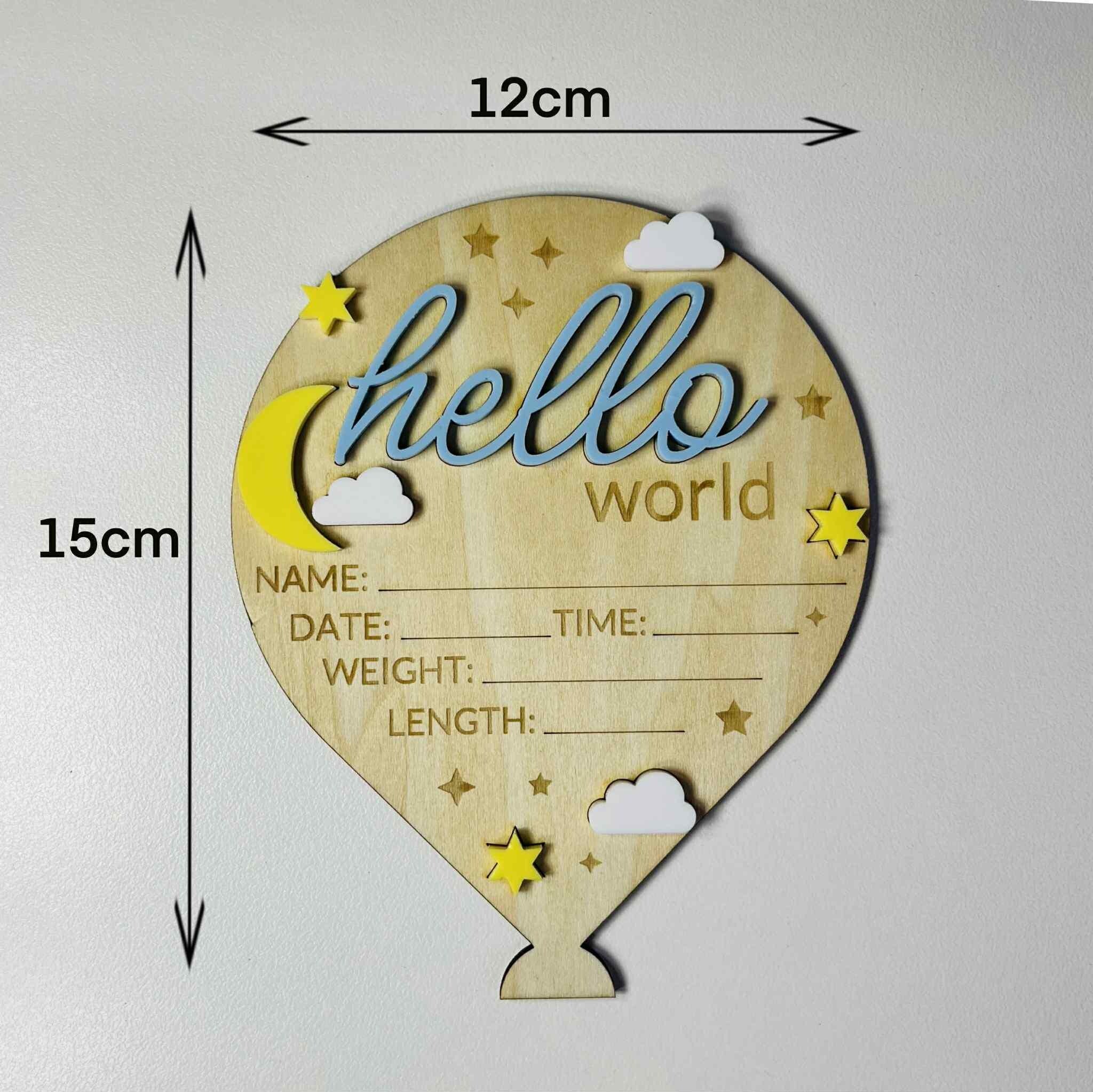 Hot Air Balloon Baby Announcement Plaque