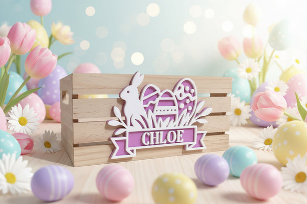 Personalised Easter Crate Name Sign Plaque Only
