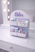 Personalised Acrylic Pegboard Stand – Includes 4 Small Storage Boxes