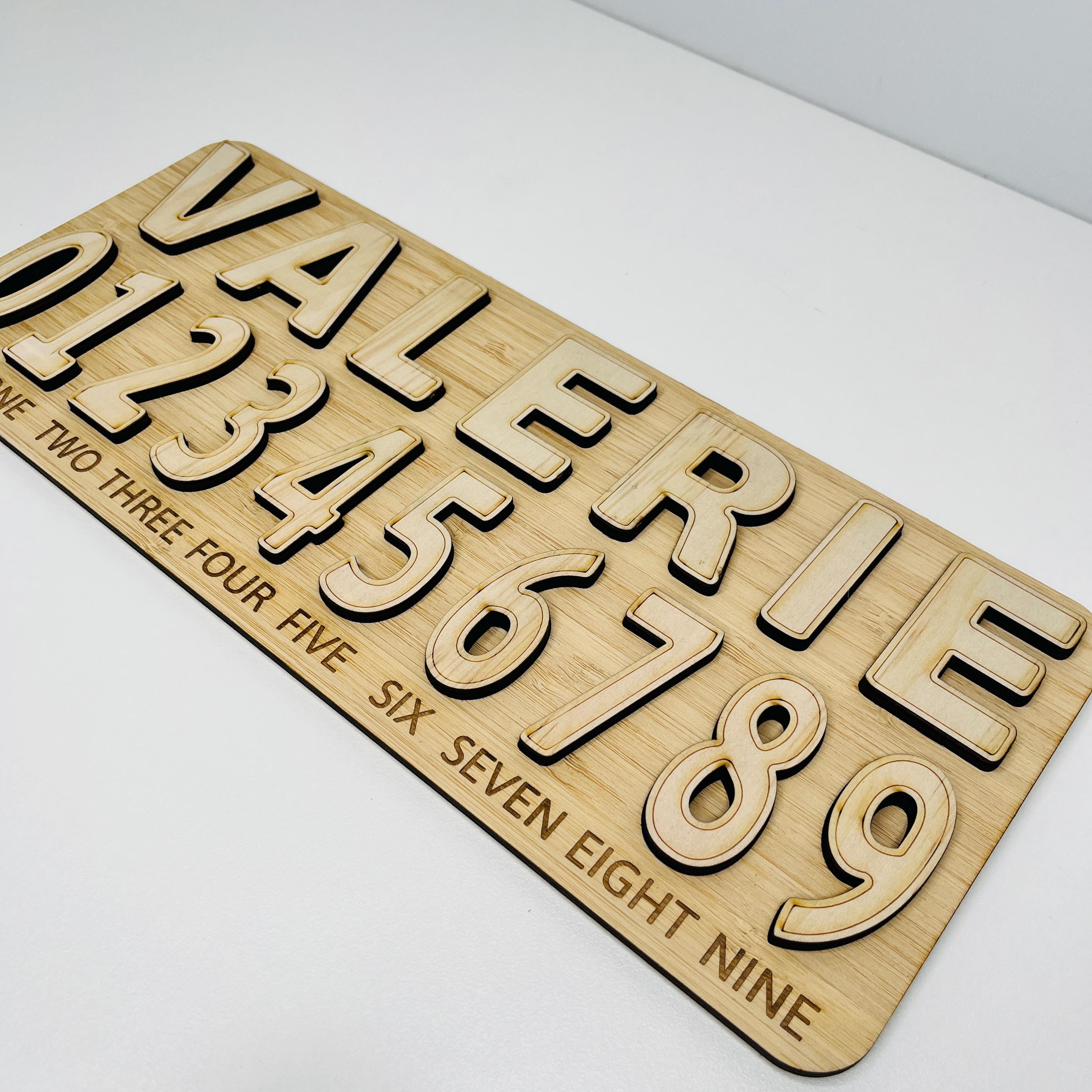 Personalized Wooden Name & Number Puzzle
