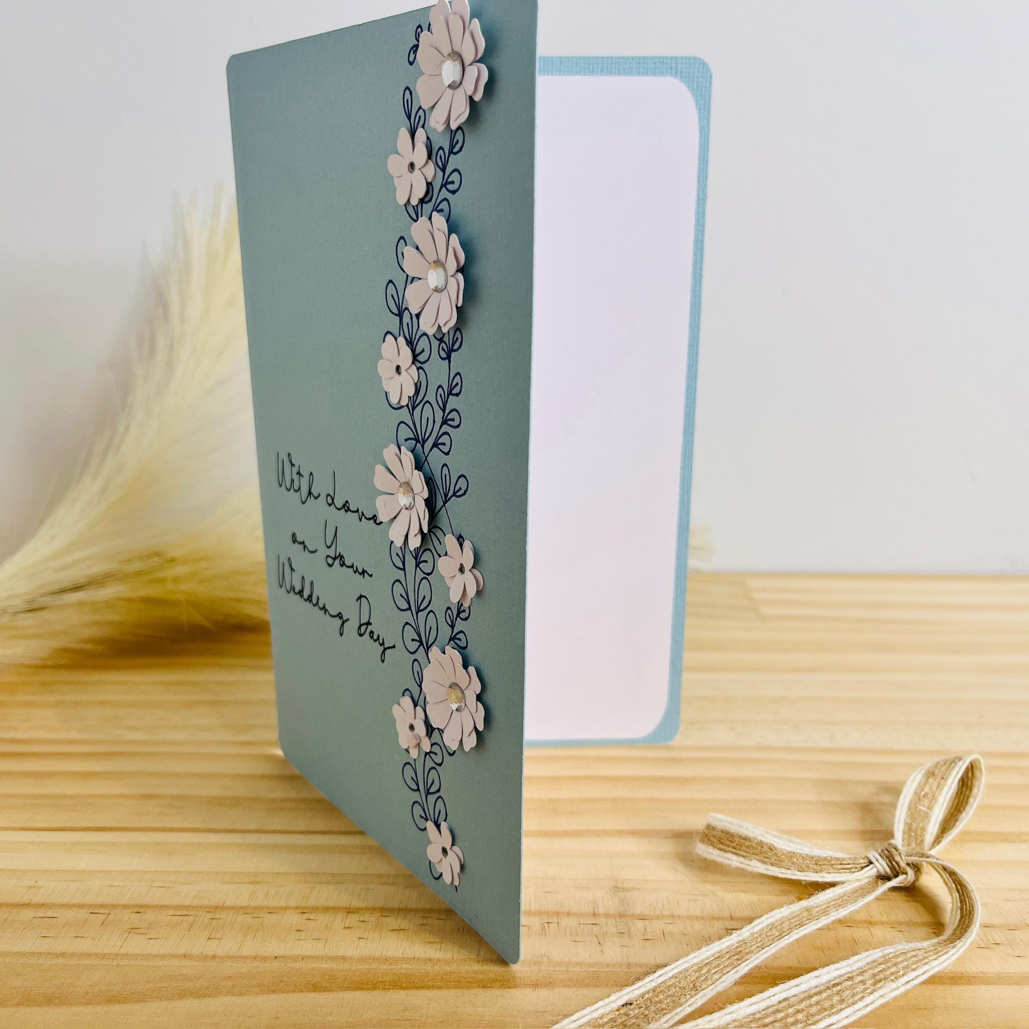 Handmade Floral Wedding Card