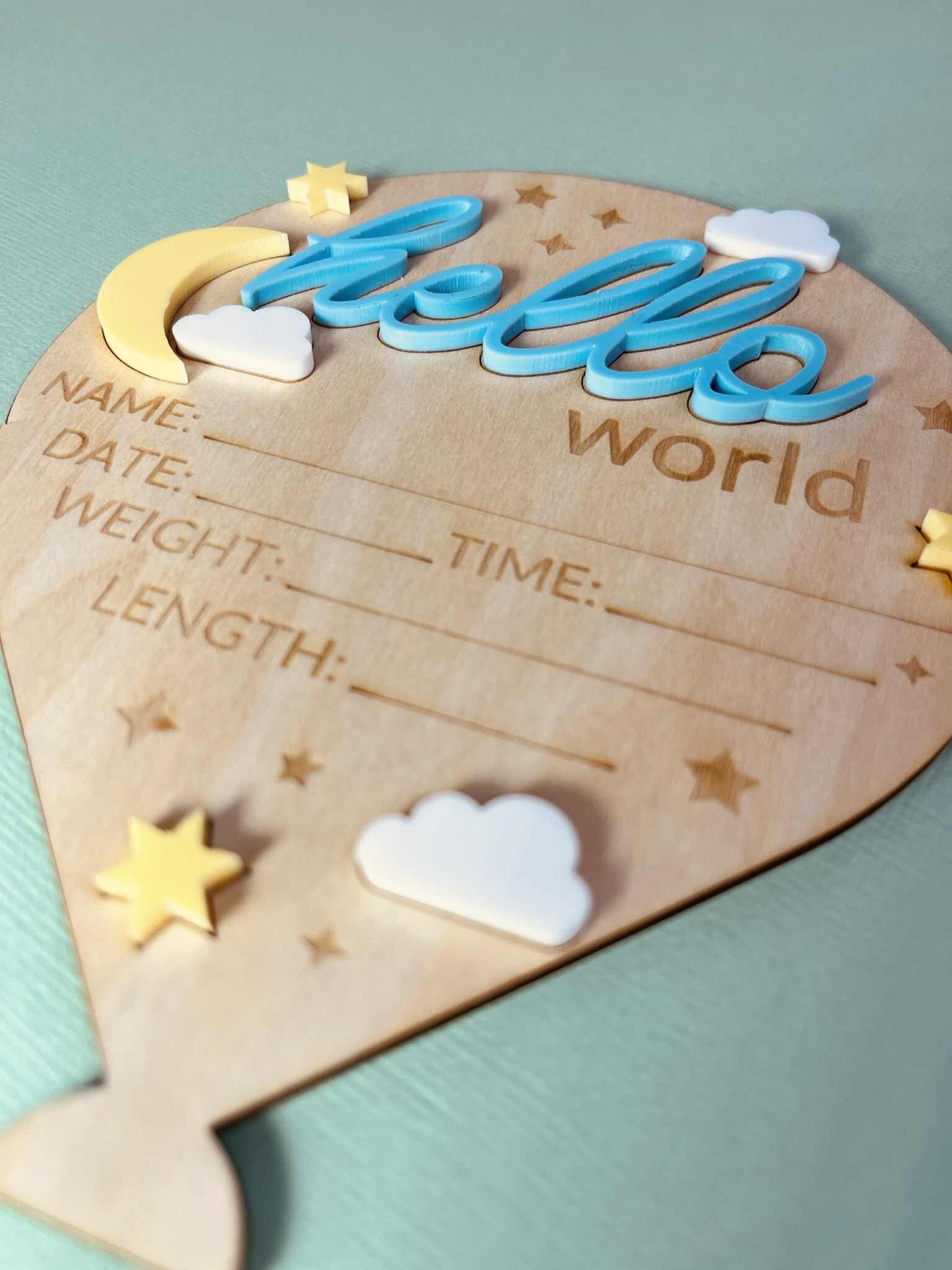 Hot Air Balloon Baby Announcement Plaque