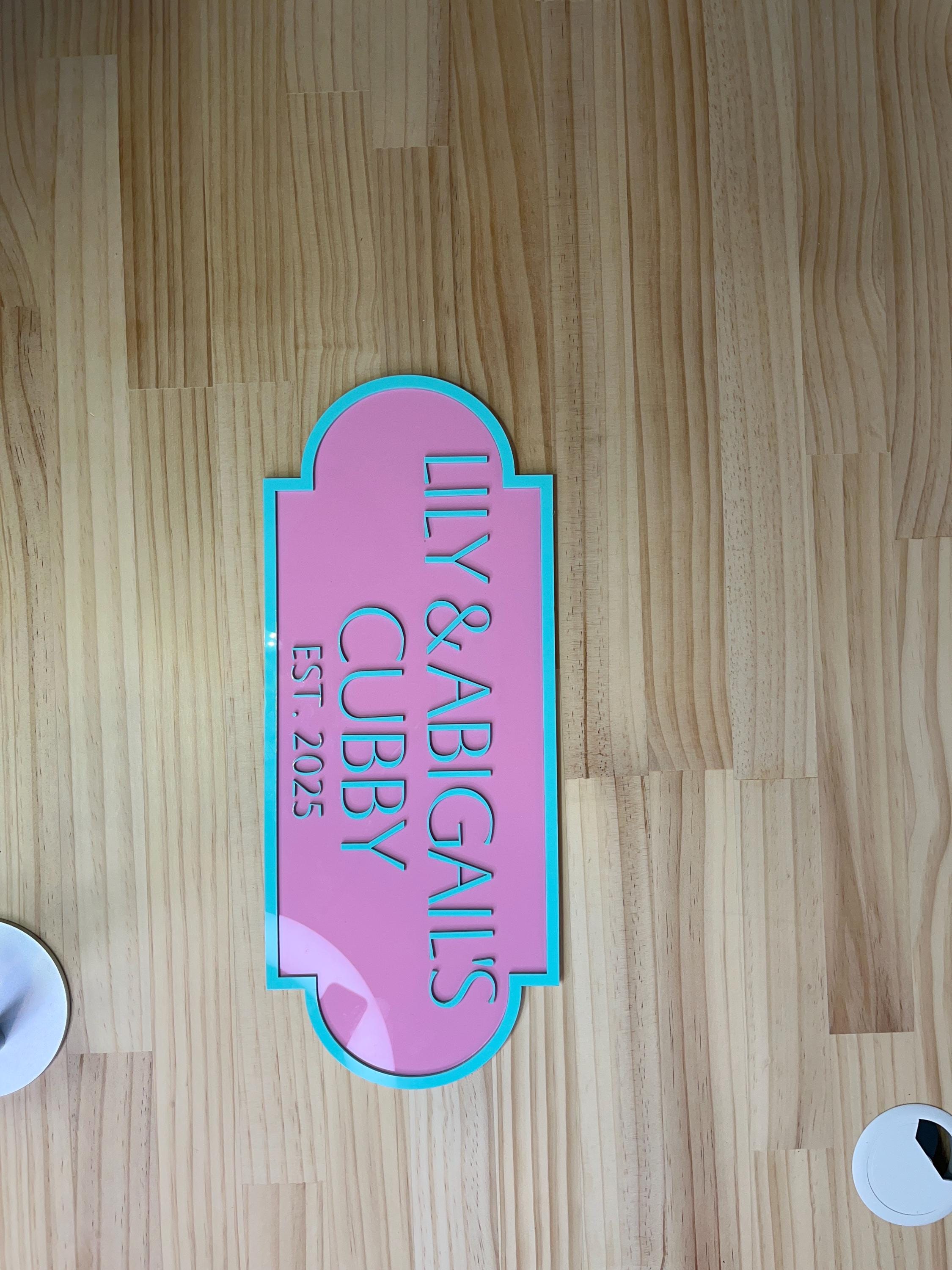 Large Acrylic Personalised Cubby House Sign
