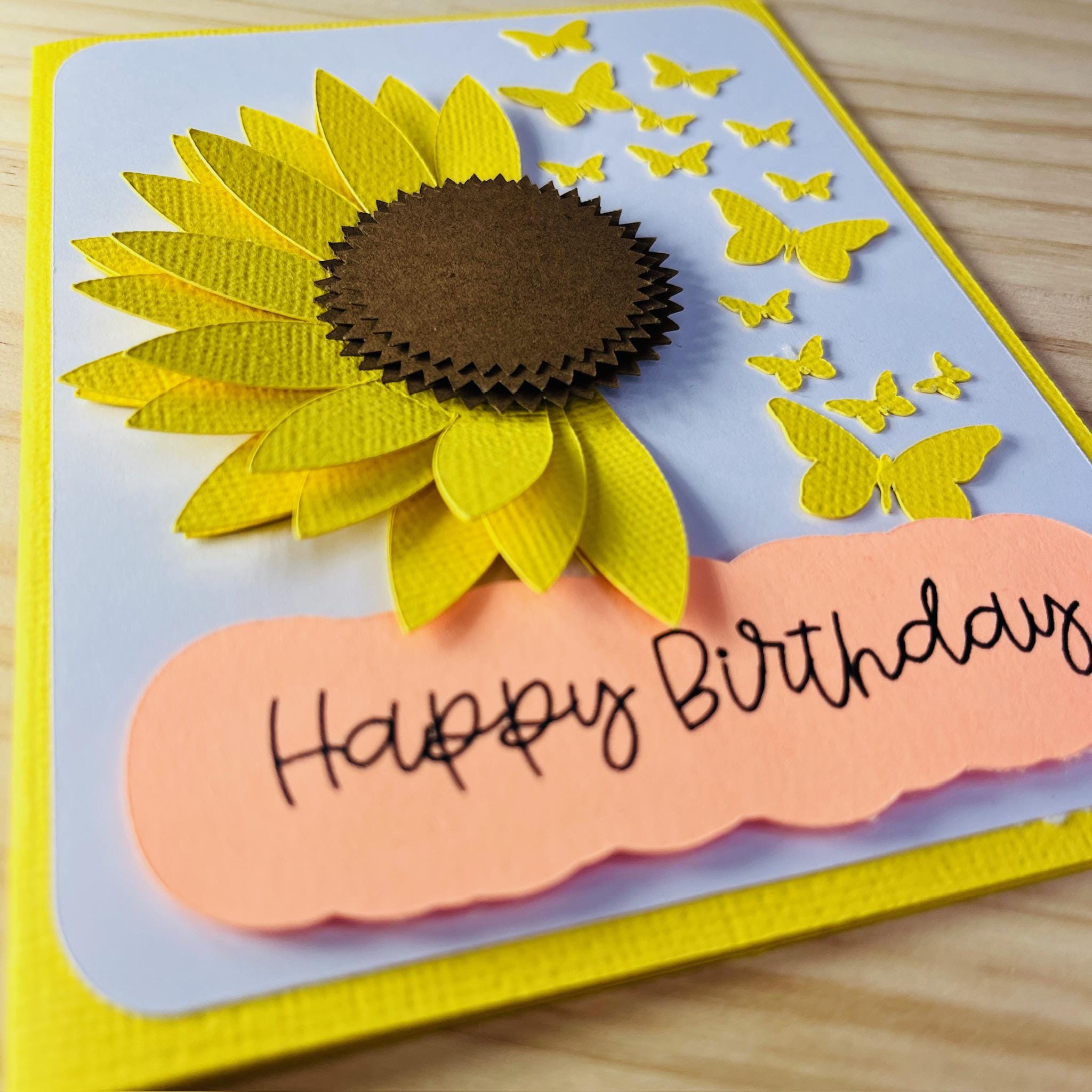 Handmade Sunflower Birthday Card