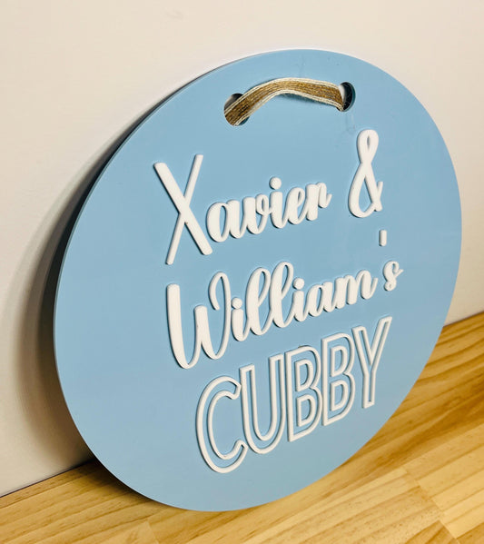 Medium Round Personalised Cubby House Sign