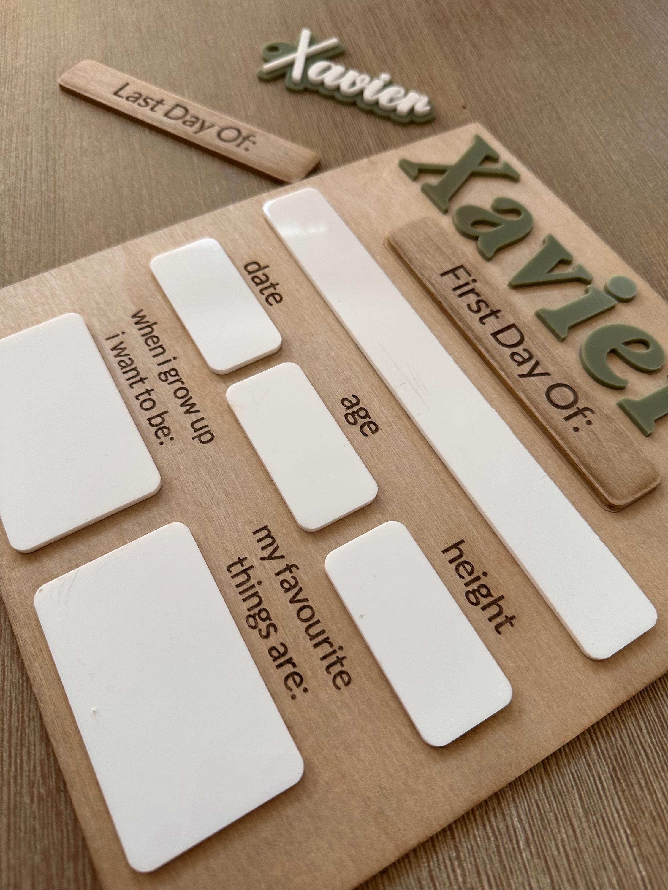 Personalised Timber First & Last Day of School Board