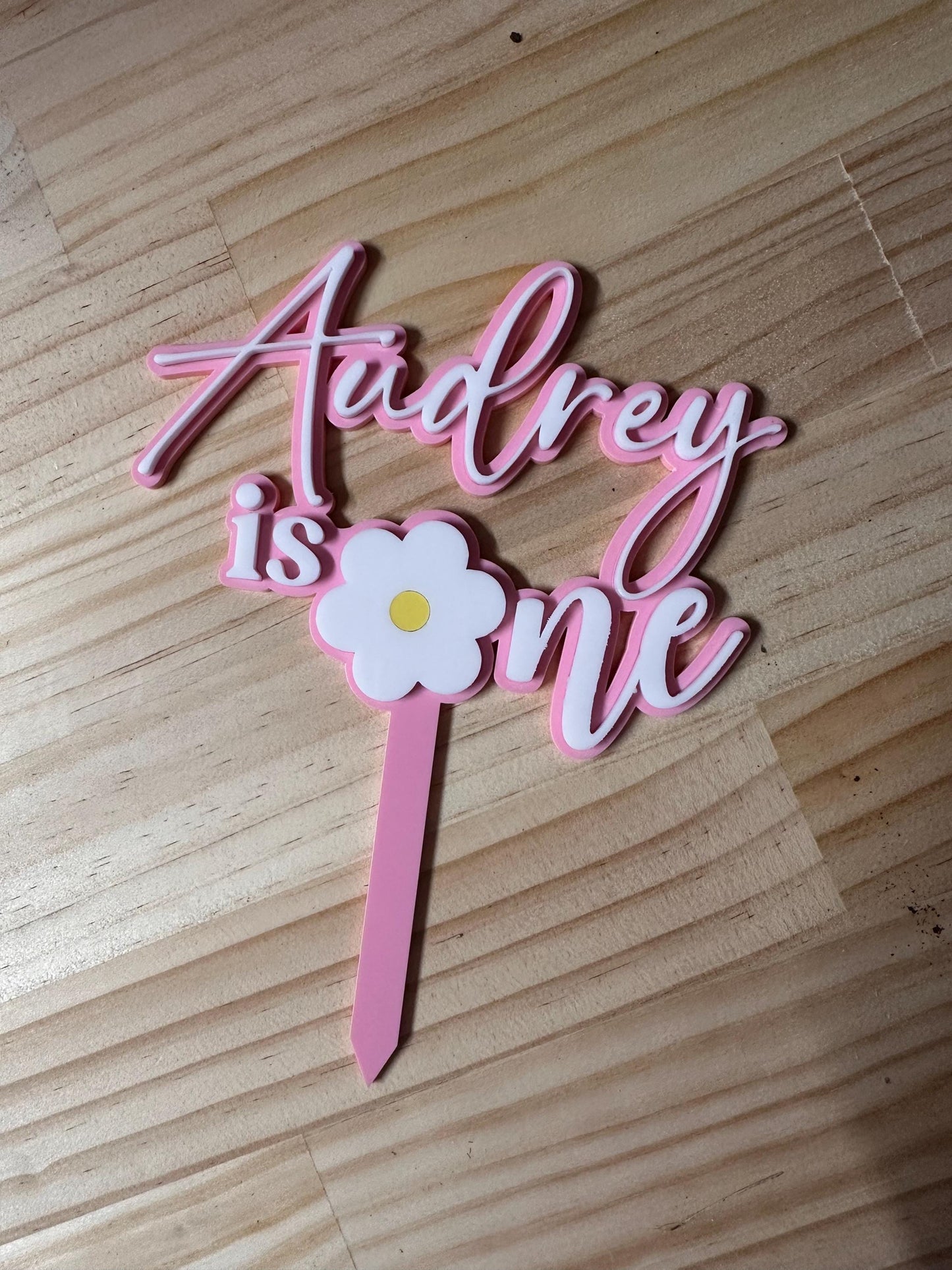 Personalised First Birthday Acrylic Cake Topper