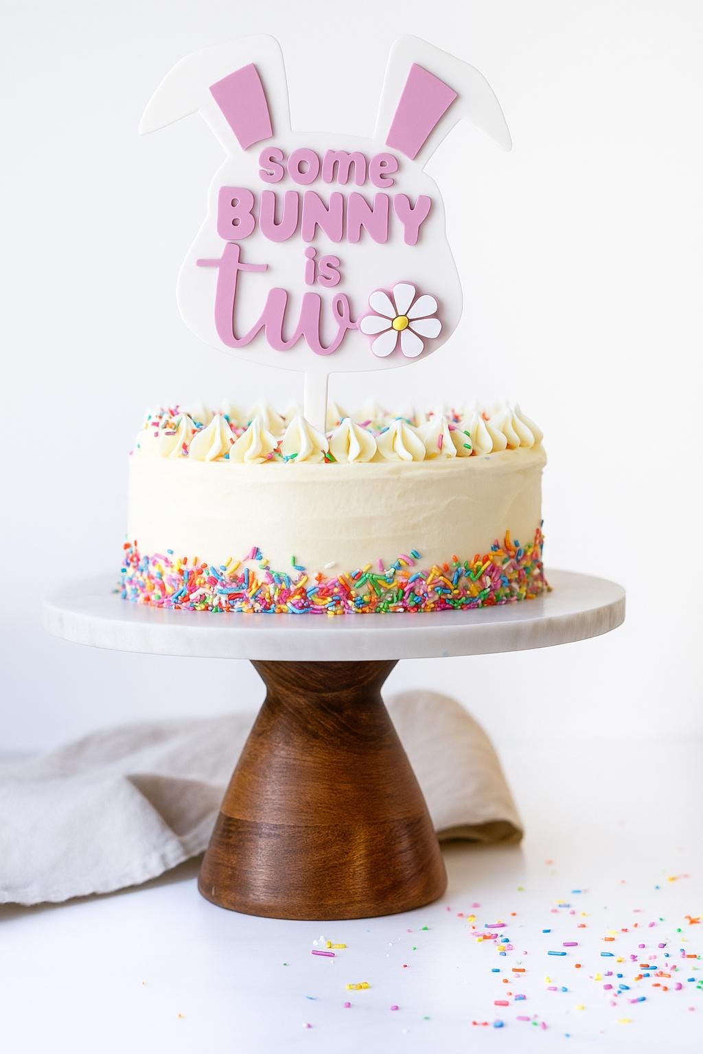 Some Bunny Is Two Cake Topper