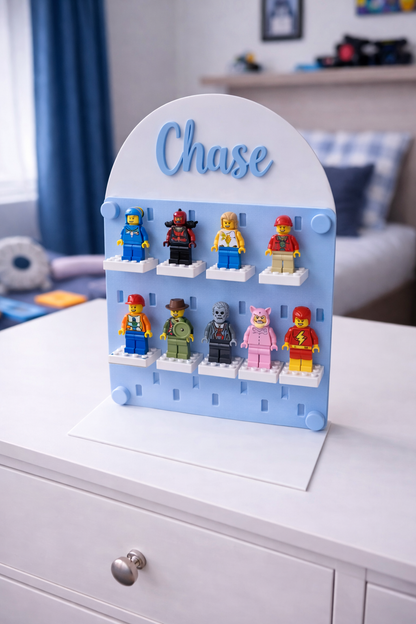 Personalised Acrylic Pegboard Stand – Includes 10 Shelves for Small Lego Figures