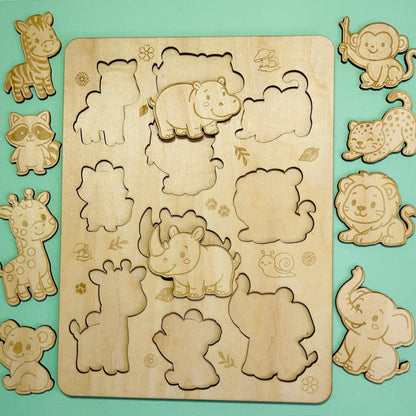 Wooden Safari Animal Puzzle