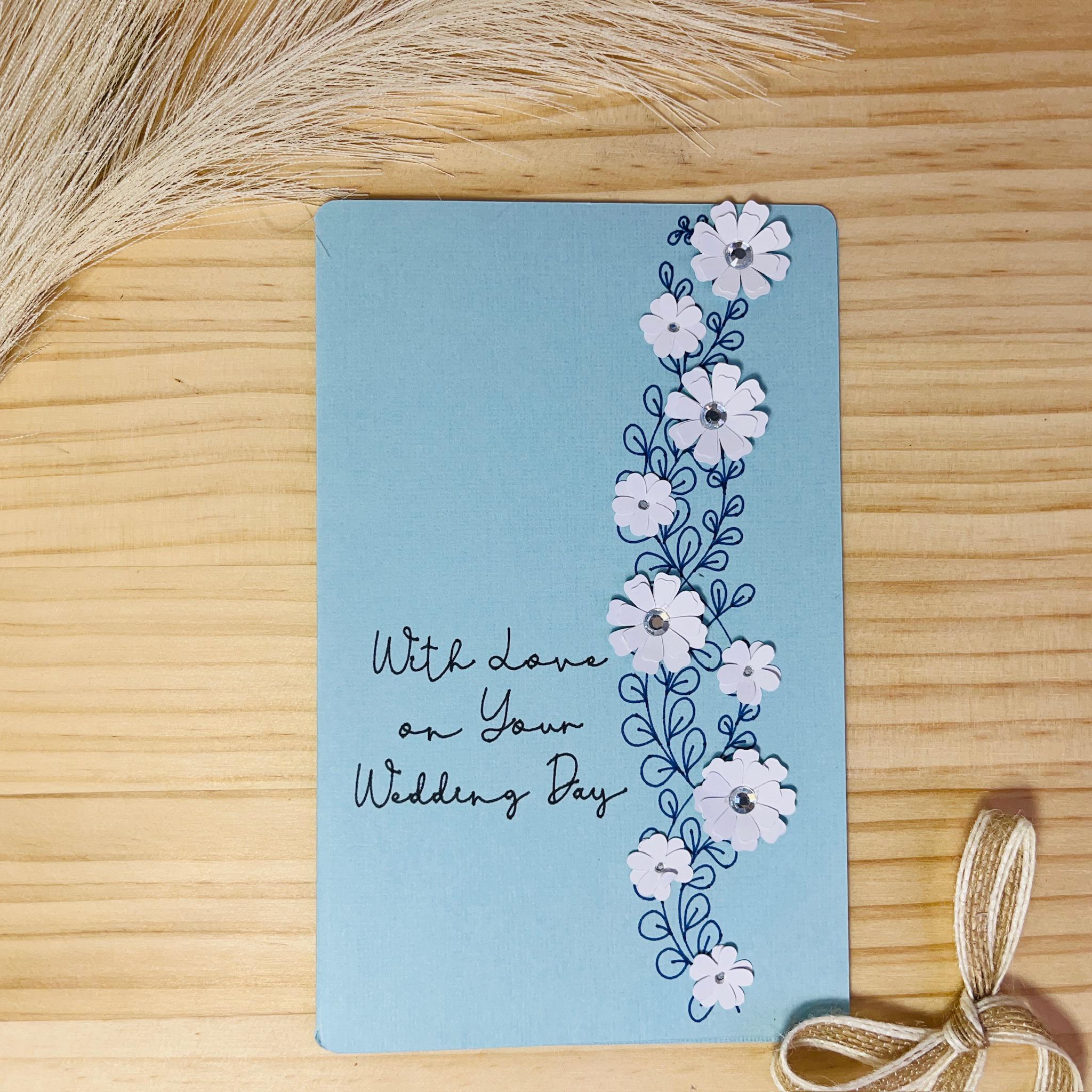 Handmade Floral Wedding Card