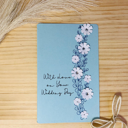 Handmade Floral Wedding Card