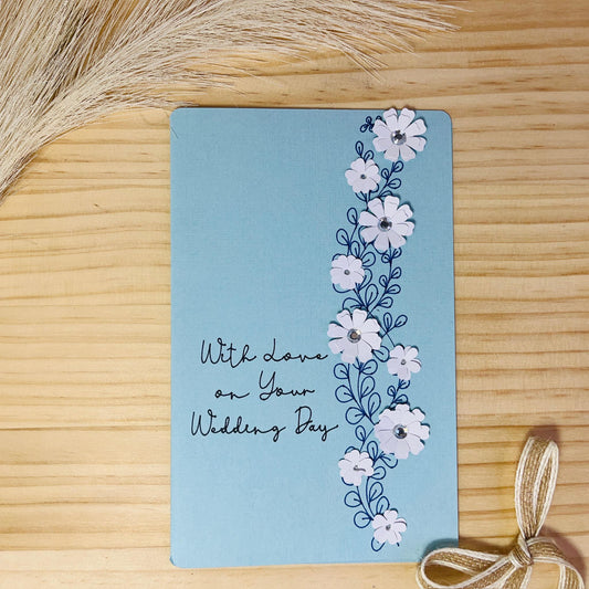 Handmade Floral Wedding Card