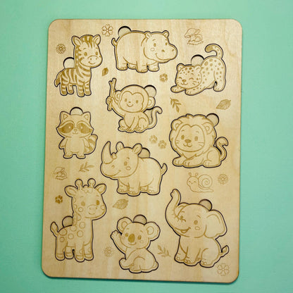 Wooden Safari Animal Puzzle