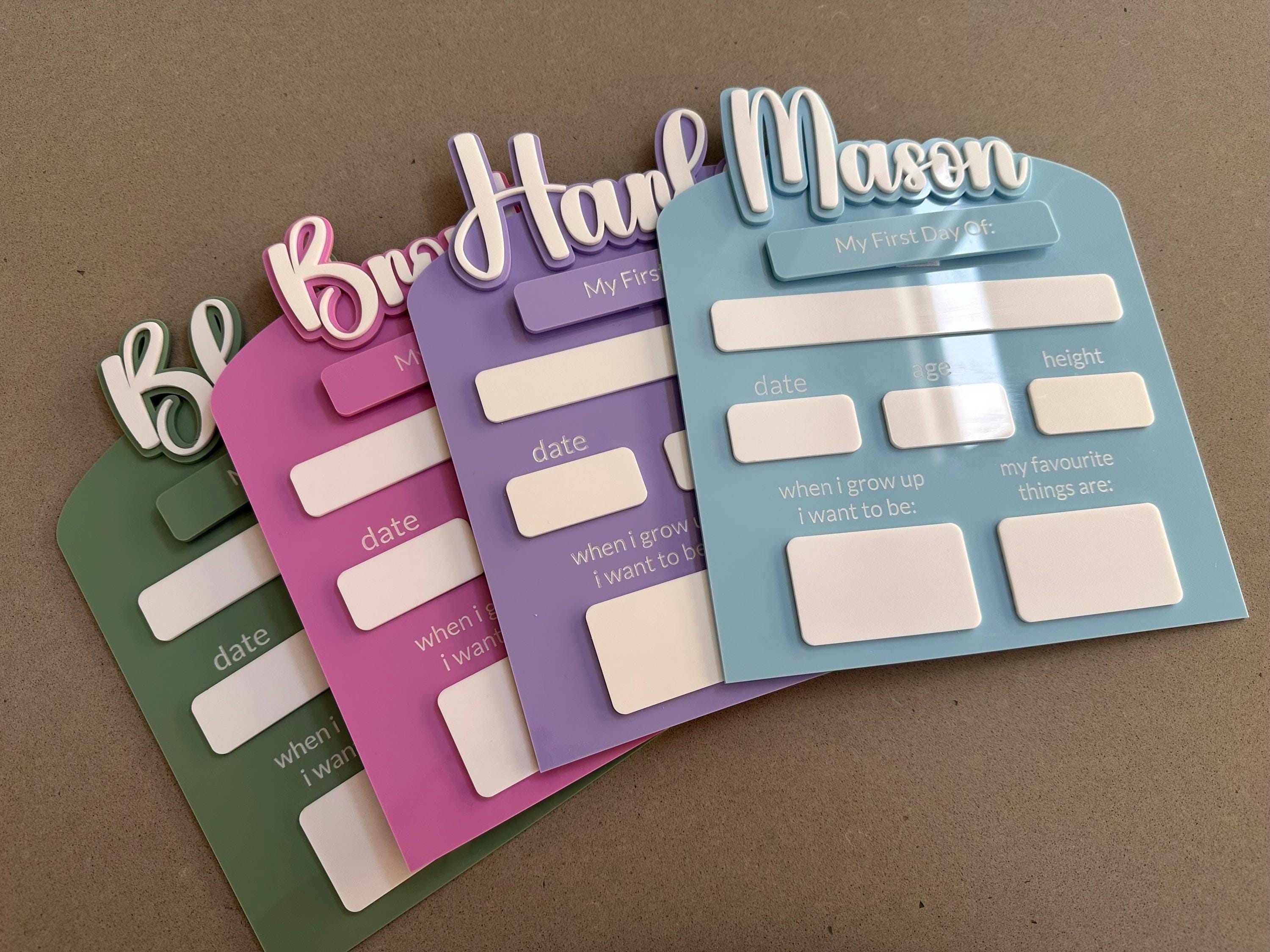 Personalised Acrylic First & Last Day Board