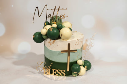 Baptism Christening 3 Piece Cake Topper Set