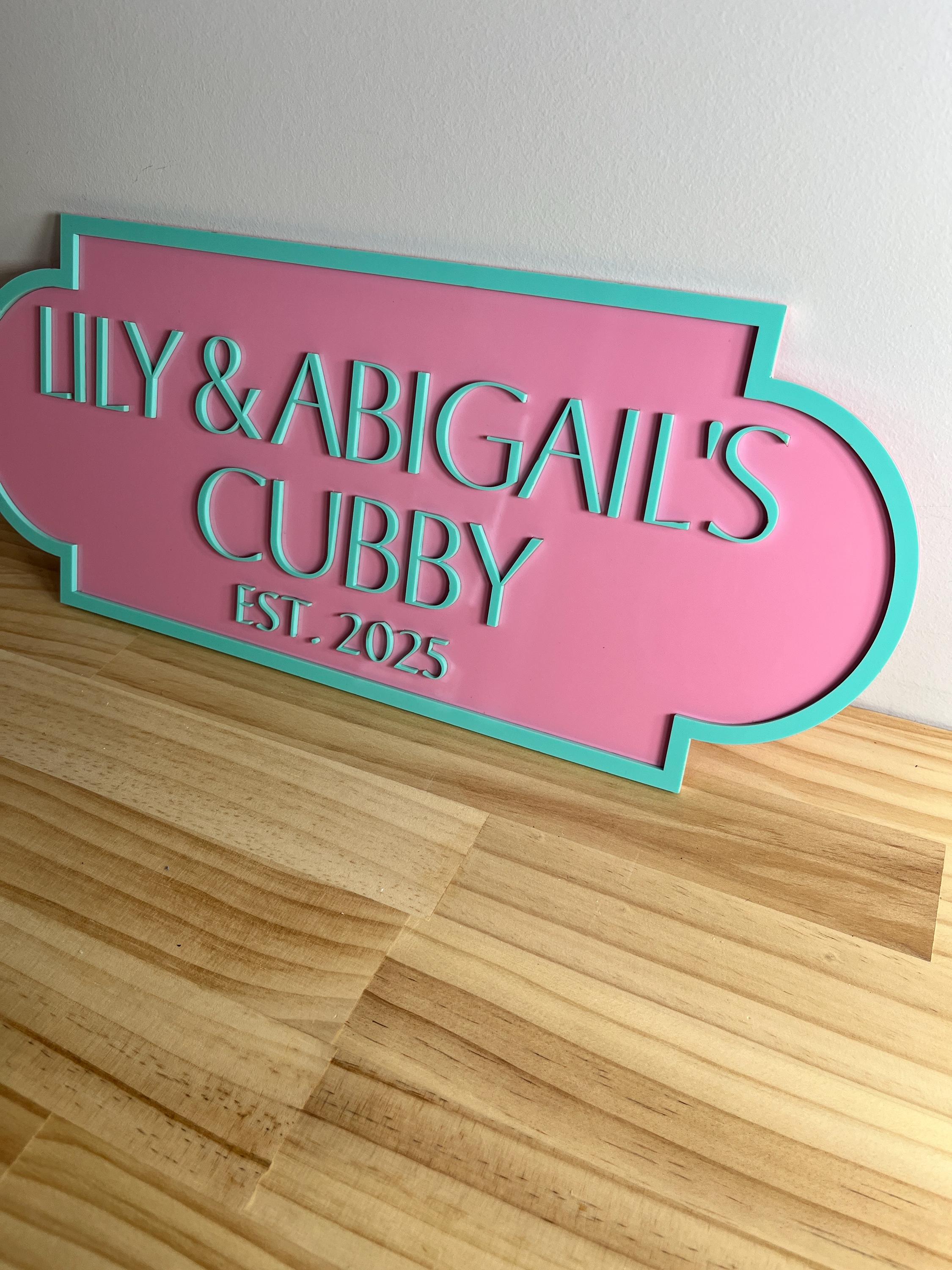 Large Acrylic Personalised Cubby House Sign
