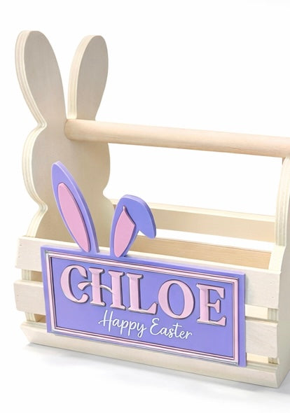Personalised Easter Bunny Crate with Name Plaque
