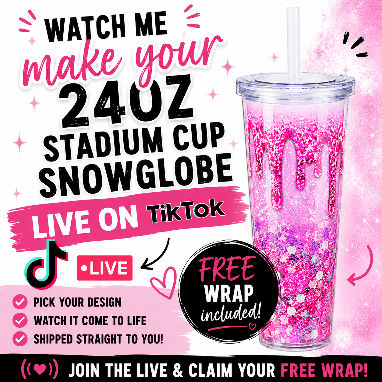 24oz Snowglobe Tumbler