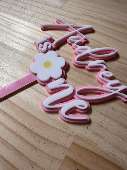 Personalised First Birthday Acrylic Cake Topper