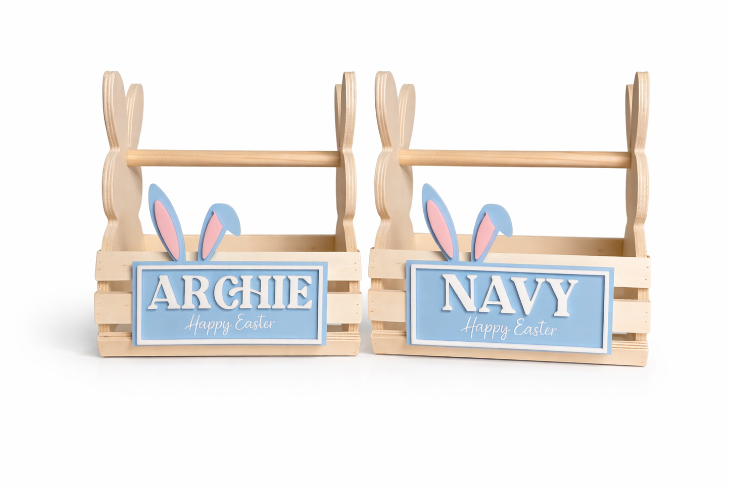 Personalised Easter Bunny Crate with Name Plaque