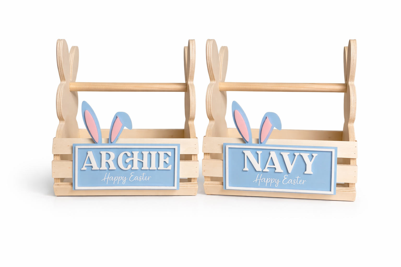 Personalised Easter Bunny Crate with Name Plaque