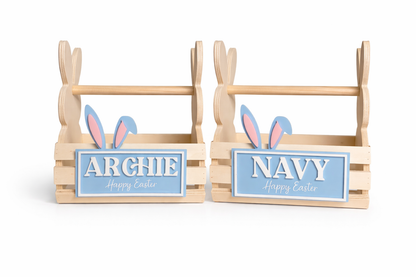 Personalised Easter Bunny Crate with Name Plaque