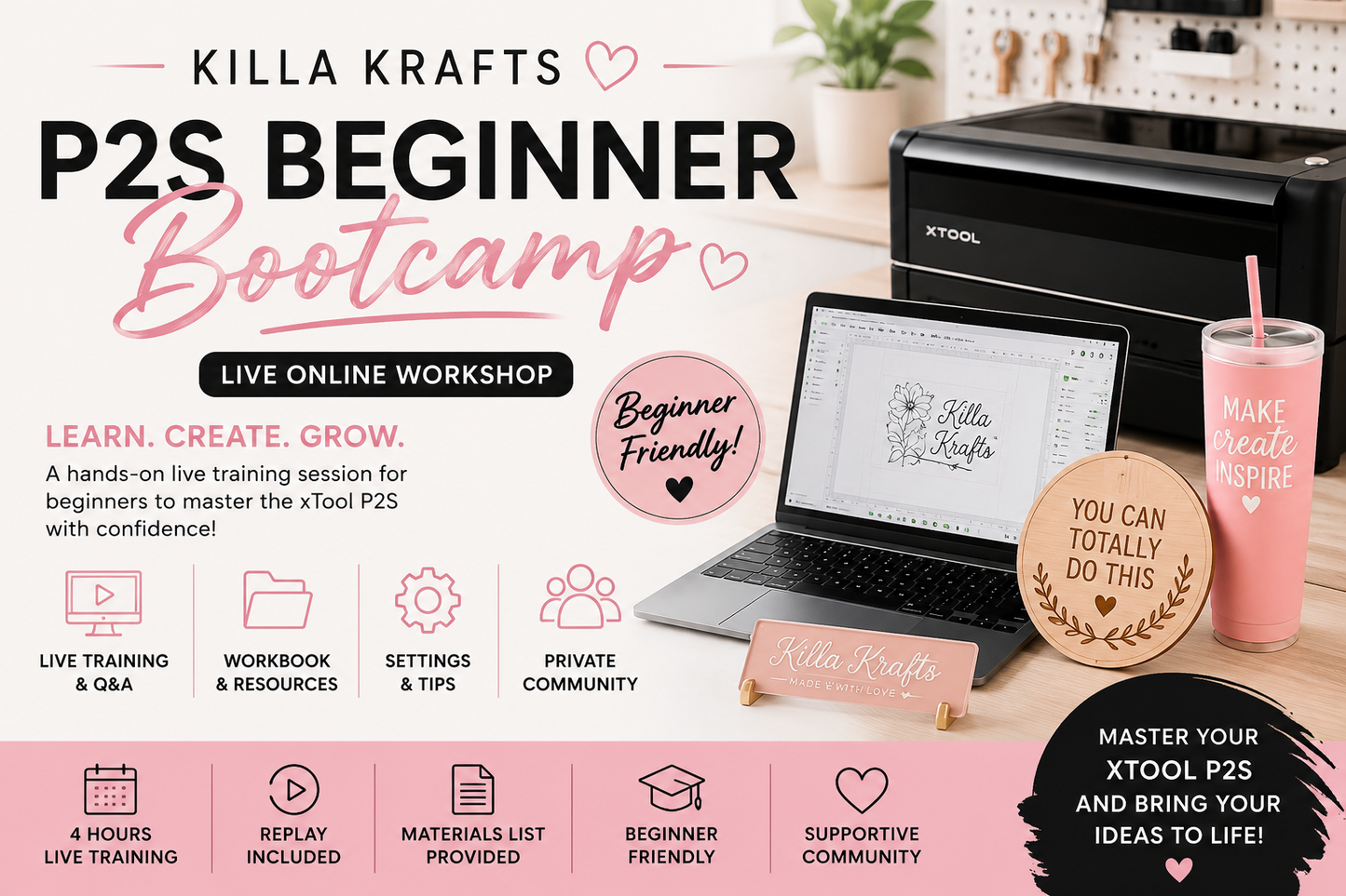 xTool P2S Beginner Bootcamp | Live Online Workshop