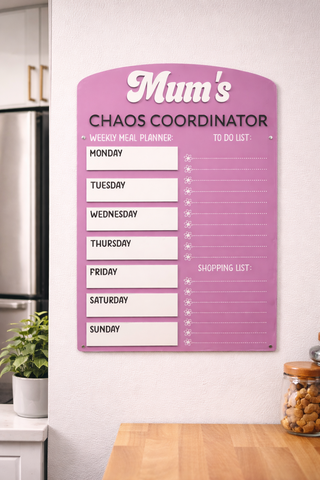 Mum’s Chaos Coordinator – Weekly Acrylic Planner