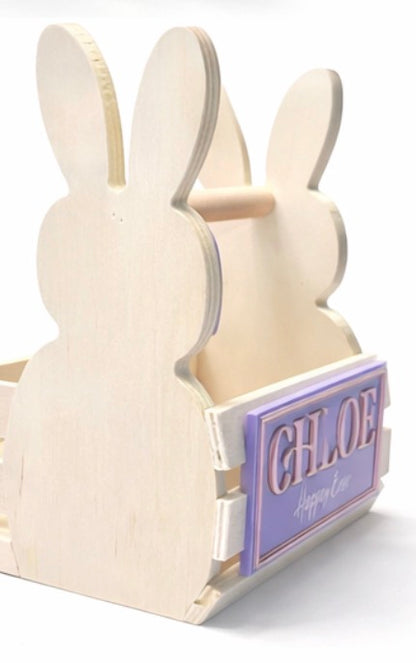 Personalised Easter Bunny Crate with Name Plaque