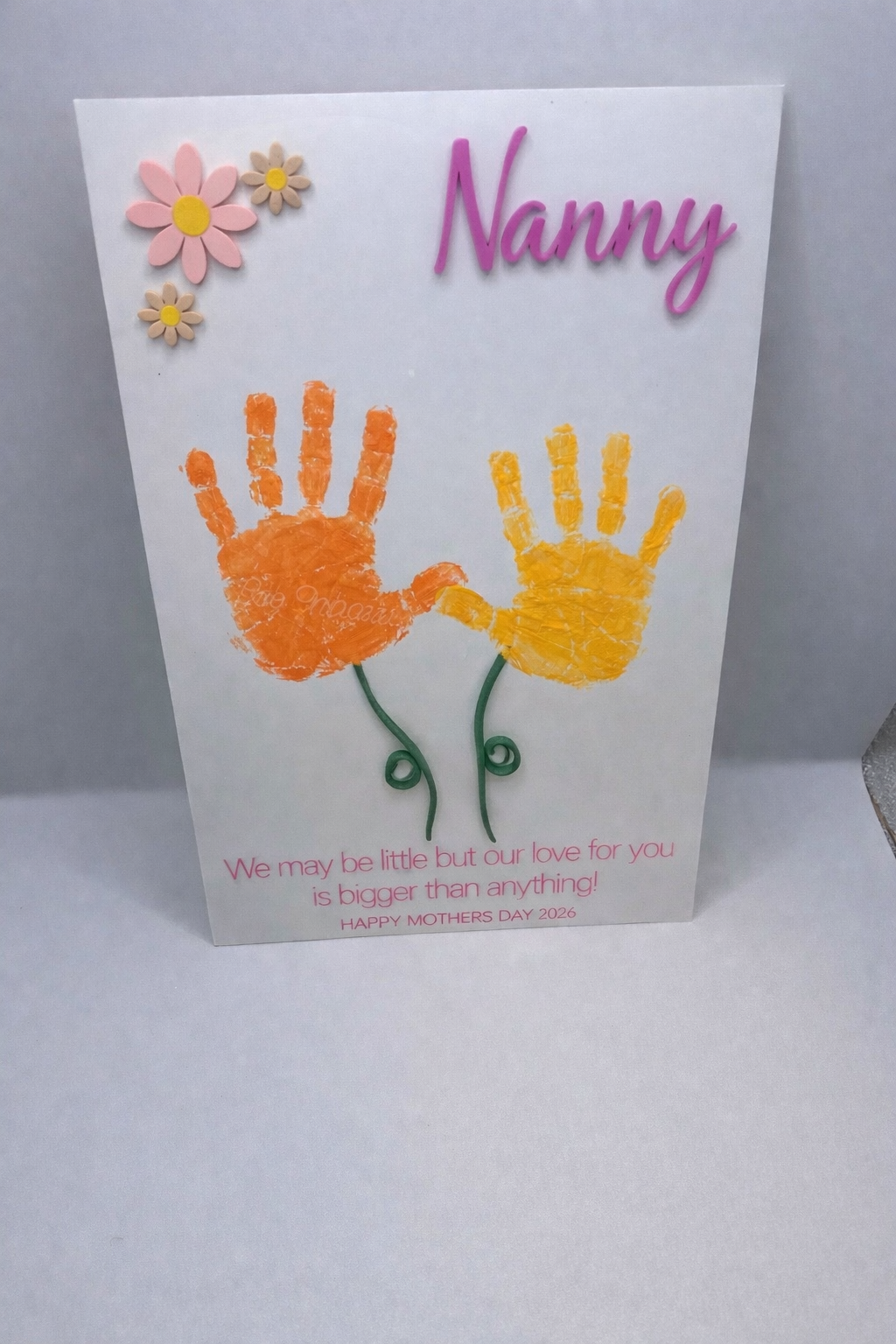 Custom Mother's Day Keep Sake of Children's Handprints