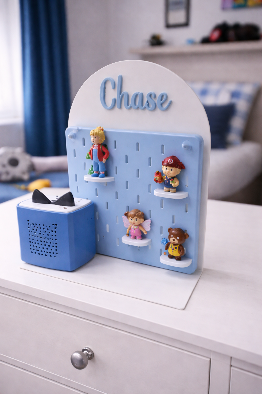Personalised Acrylic Pegboard Stand – Includes 10 Shelves for Small Figures