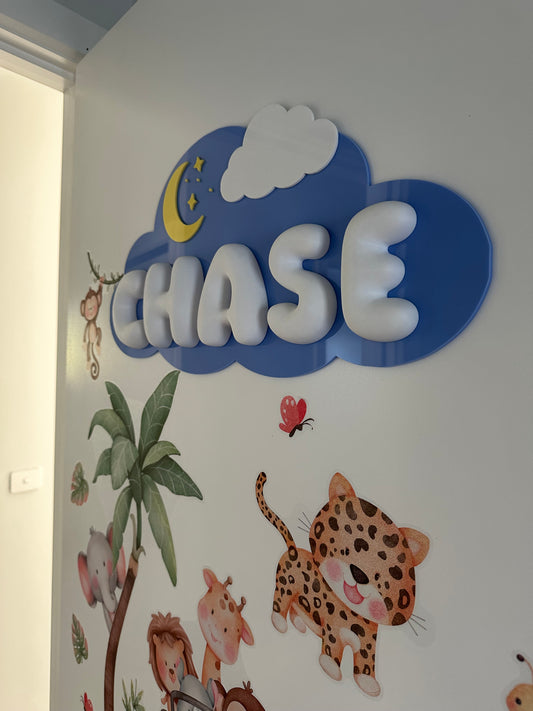 Personalised Cloud Name Sign with 3D Bubble Letters - FREE SHIPPING AUS