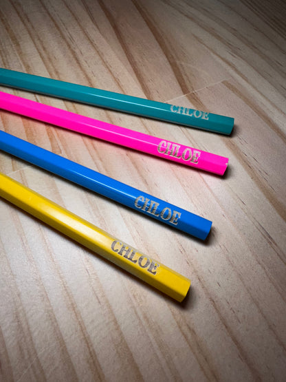 Personalised Engraved Name Coloured Pencils - Set of 10
