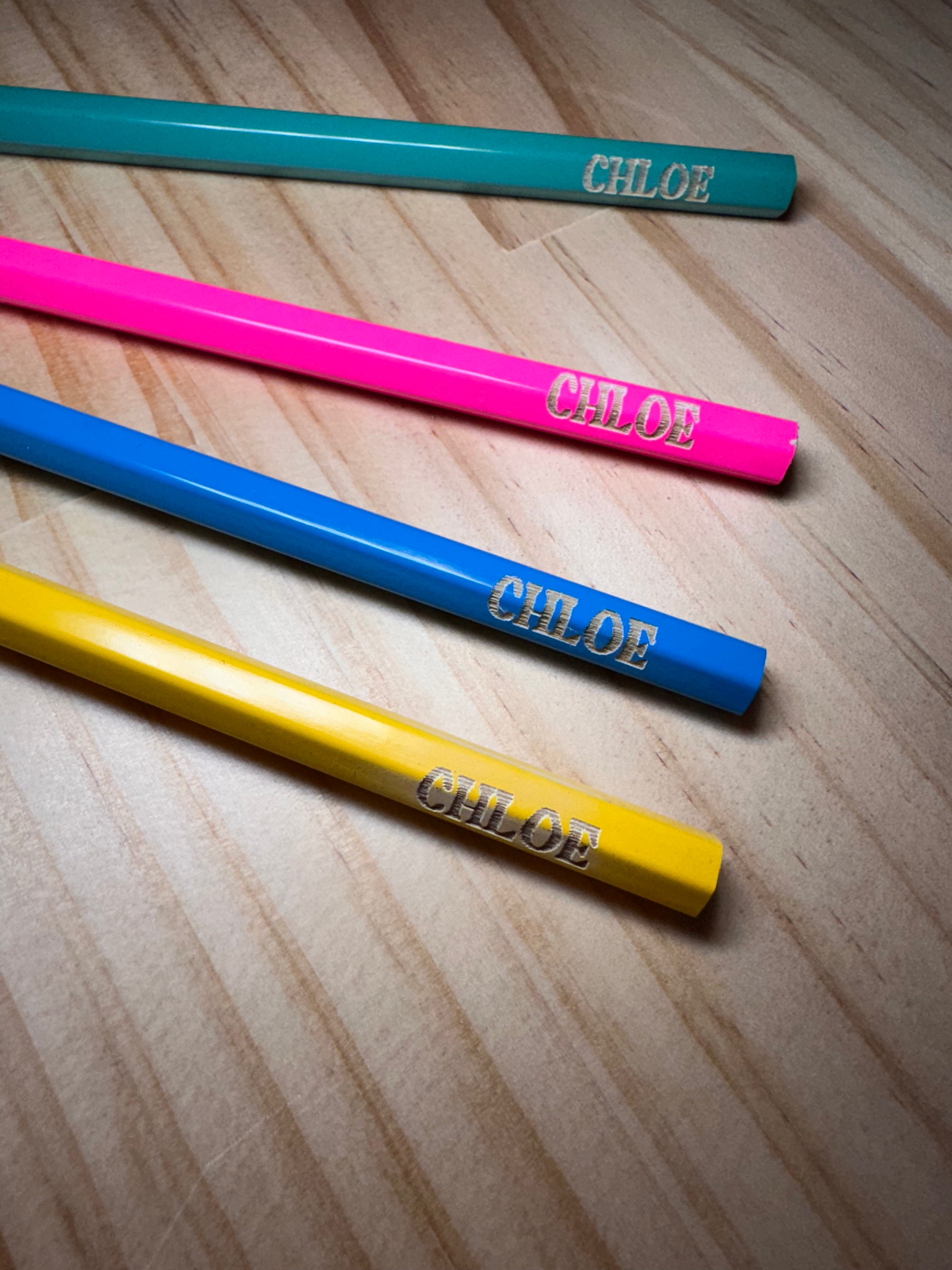 Personalised Engraved Name Coloured Pencils - Set of 10