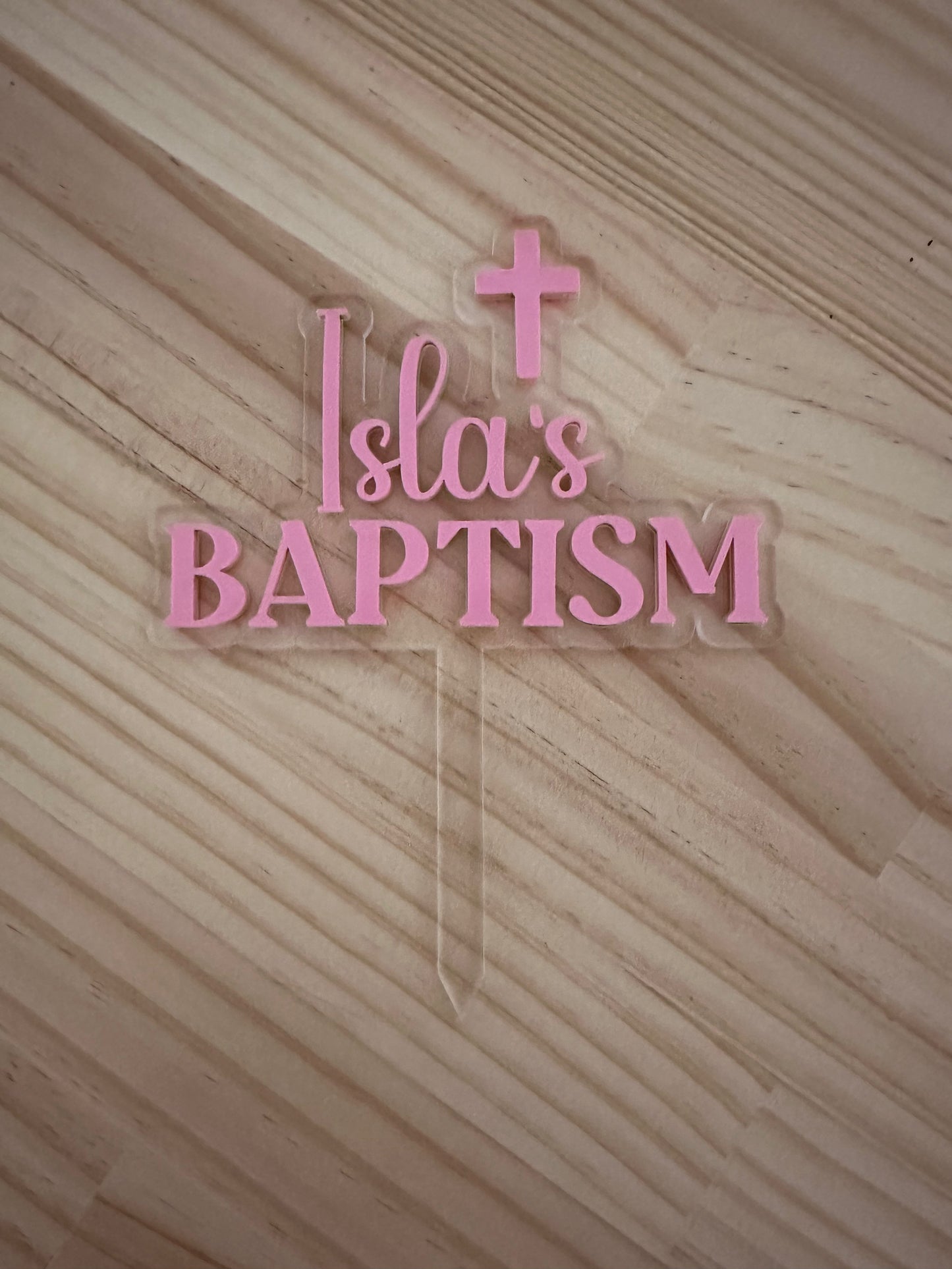 Personalised Baptism Cake Topper