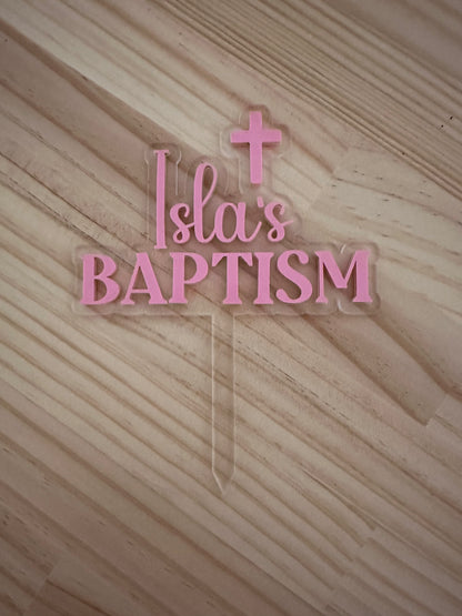 Personalised Baptism Cake Topper