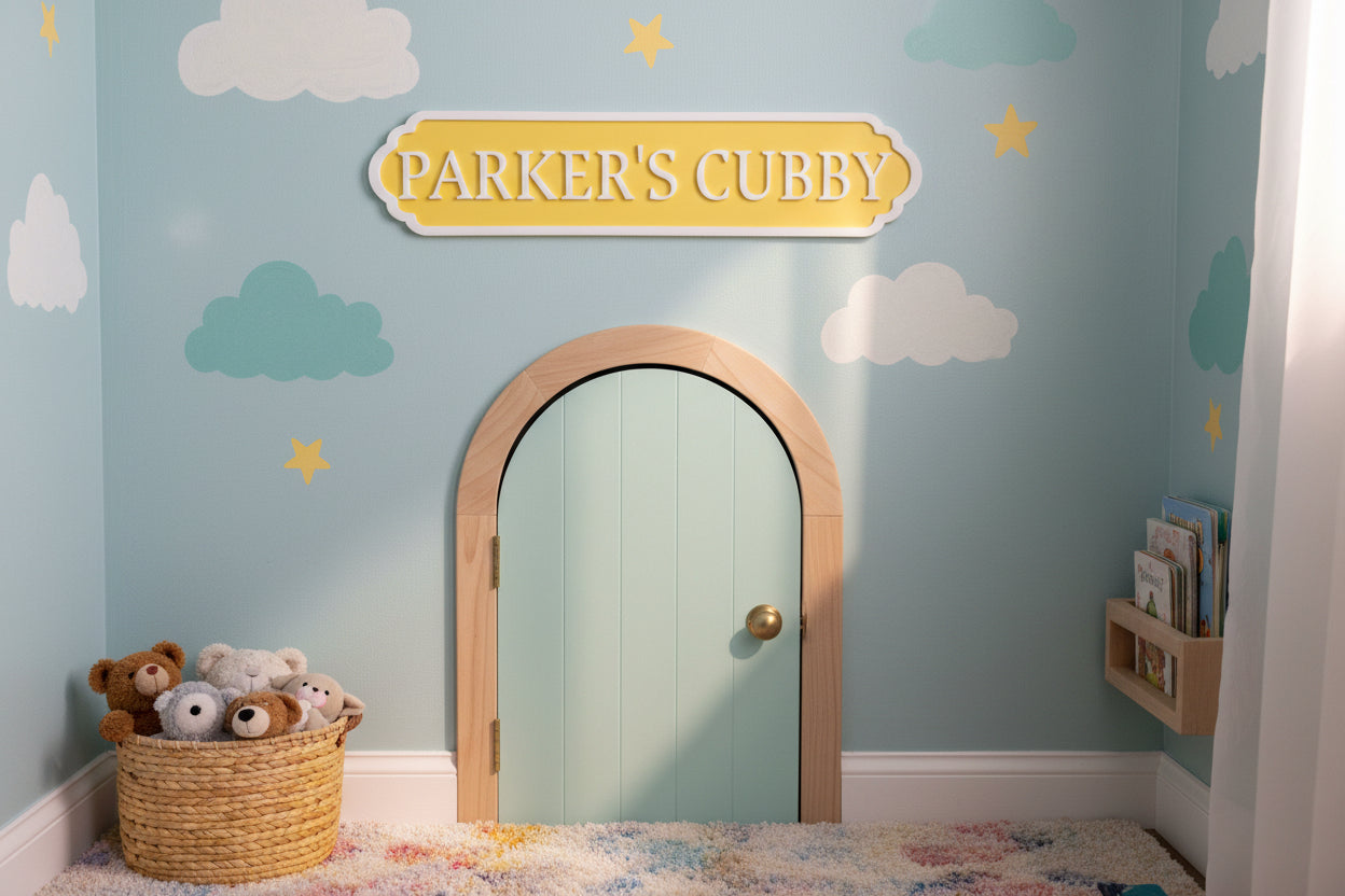 Medium Acrylic Personalised Cubby House Sign