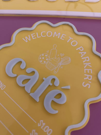 Custom Kids Café Menu Board
